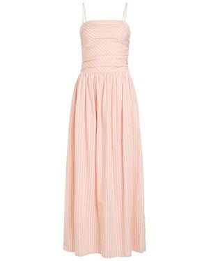 Faithfull the Brand Portlligat Striped Cotton-Poplin Maxi Dress - Pink