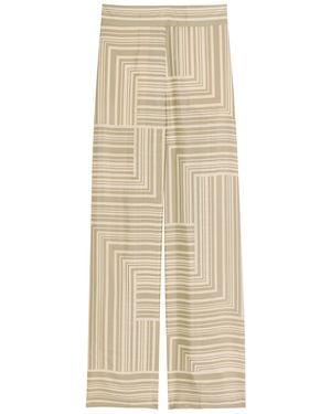 JOSEPH Dijon Printed Wide-Leg Silk Pants - Natural