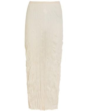 TOTEME Crinkled Fine-Knit Maxi Skirt - White