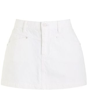 PAIGE Ryder Denim Mini Skirt - White