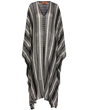 Missoni Striped Open-Knit Kaftan Cover-Up - Grey