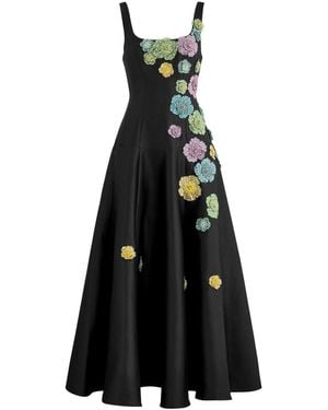 ALÉMAIS Lolita Floral-Embellished Taffeta Gown - Black