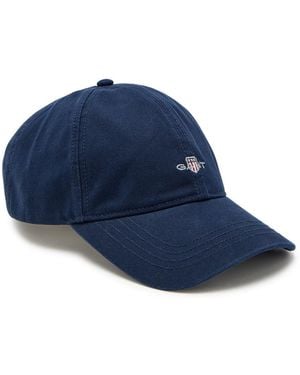 GANT Shield Logo-Embroidered Cotton-Twill Cap - Blue