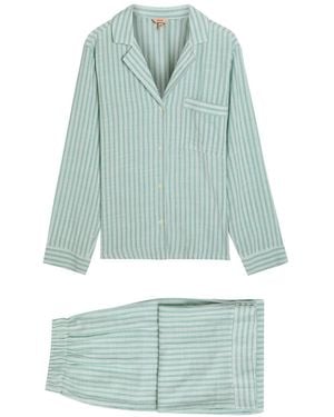 Eberjey Nautico Woven Pajama Set - Blue