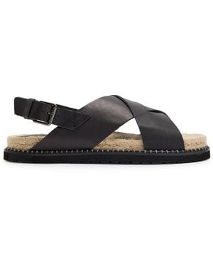 Castañer Tiago Leather Espadrille Sandals - Black