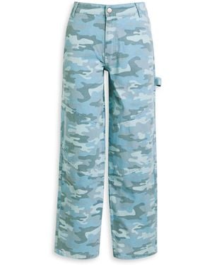 Damson Madder Drew Camouflage Straight-Leg Jeans - Blue