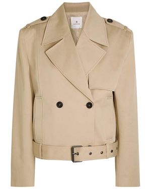Anine Bing Double-Breasted Cotton Trench Jacket - Natural