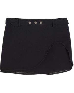 The Attico Asymmetric Crepe Mini Skirt - Black