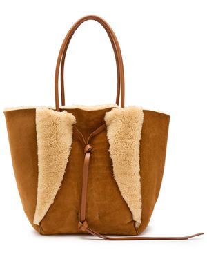 Gabriela Hearst Marija Shearling And Suede Tote Bag - Brown