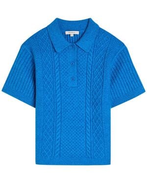 JW Anderson Cable-Knit Polo Shirt - Blue