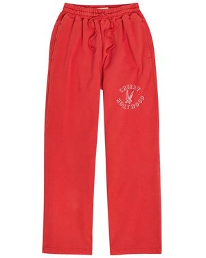 CHERRY LA Hollywood Parachute Printed Cotton Sweatpants - Red