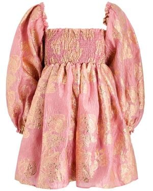 Sister Jane Twilight Metallic Cloqué Mini Dress - Pink