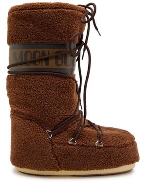 Moon Boot Icon Fleece Mid-Calf Snow Boots - Brown