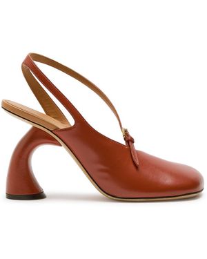 Dries Van Noten 100 Cut-Out Leather Court Shoes - Brown