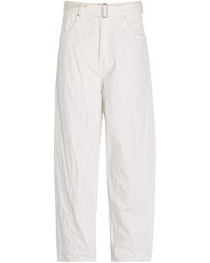 Studio Nicholson Cahun Belted Tapered-Leg Jeans - White