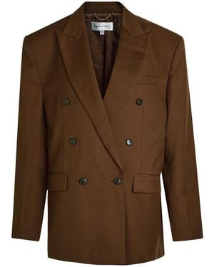 Ronny Kobo 1988 Double-Breasted Woven Blazer - Brown