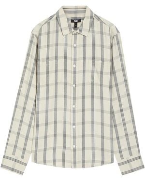 PAIGE Everett Checked Flannel Shirt - White