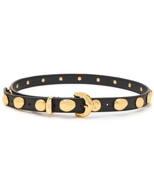 Amanu The Vaal Studded Leather Belt - White