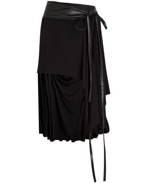 AARON ESH Belted Asymmetric Jersey Mini Skirt - Black