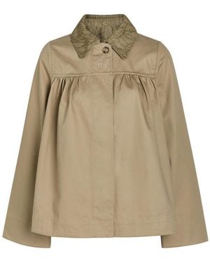 Damson Madder Mini Mercedes Reversible Lace And Cotton Jacket - Natural