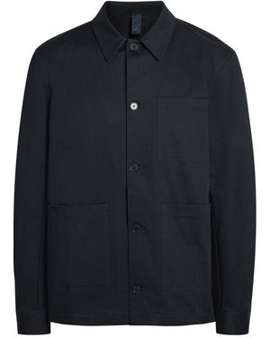L'Estrange Coach Patch Pocket Stretch-Cotton Overshirt - Black