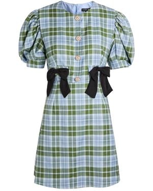 Sister Jane Foyer Checked Woven Mini Dress - Green