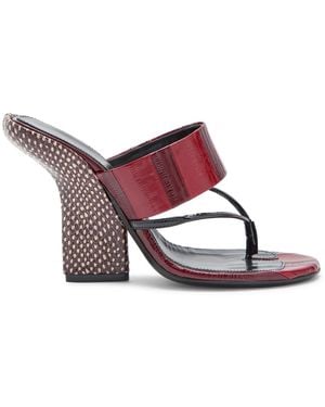 Dries Van Noten 110 Printed Leather Sandals - Red
