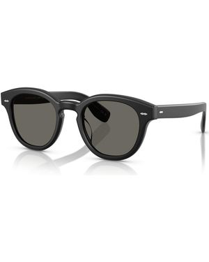 Oliver Peoples Cary Grant Sun Round-Frame Sunglasses - Black