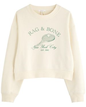 Rag & Bone Logo Printed Cotton-Blend Sweatshirt - Natural