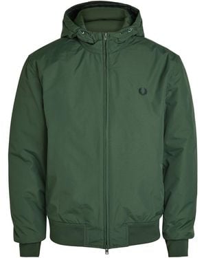 Fred Perry Logo-Embroidered Hooded Shell Jacket - Green