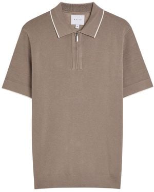 Raith Henry Knit Polo Shirt - Brown