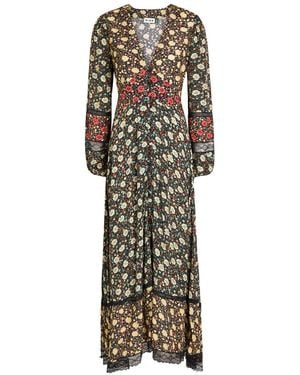RIXO London Raven Floral-Print Crepe De Chine Maxi Dress - Multicolour