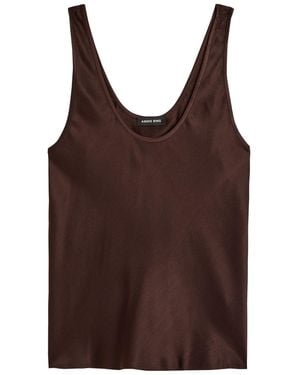 Anine Bing Lea Silk Tank Top - Brown