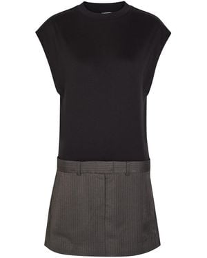Acne Studios Elara Layered Cotton Mini Dress - Black
