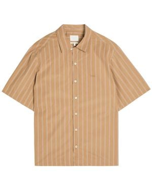 A.P.C. Beckett Logo-Embroidered Striped Cotton-Poplin Shirt - Natural
