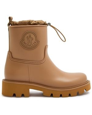 Moncler Kickstream Rubber Wellington Ankle Boots - Brown