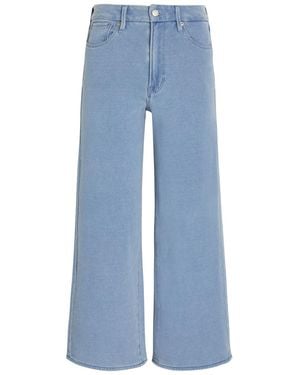 GOOD AMERICAN Jeanius Cropped Wide-Leg Trousers - Blue