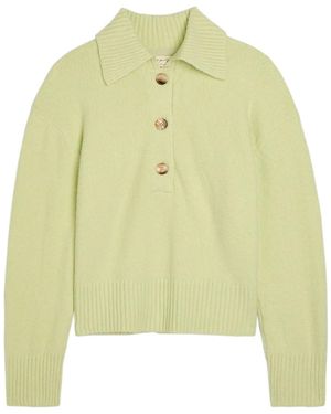 Free People Trading Up Cotton-Blend Polo Sweater - Yellow