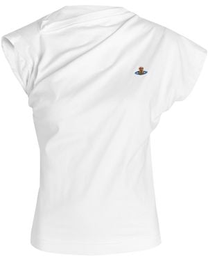 Vivienne Westwood Hebo Asymmetric Cotton T-Shirt - White