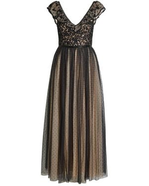 Needle & Thread Adeline Floral-Embroidered Tulle Gown - Black