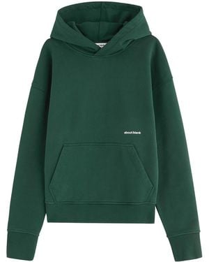 About Blank Box Logo-Print Hooded Cotton Sweatshirt - Green