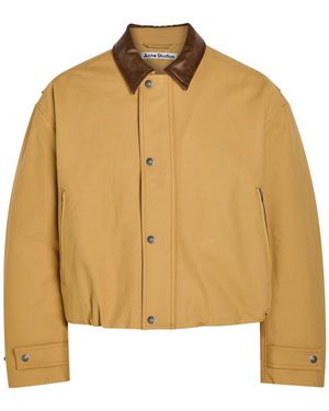 Acne Studios Opada Padded Leather-Trim Cotton Jacket - Natural