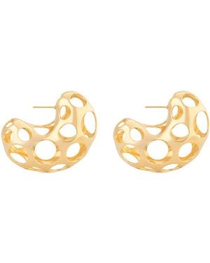 Maria Frering Pontos-Plated Hoop Earrings - Metallic