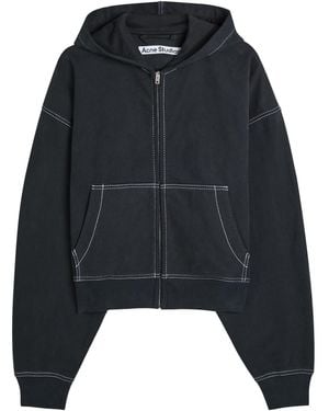 Acne Studios Logo-Embroidered Hooded Cotton Sweatshirt - Black