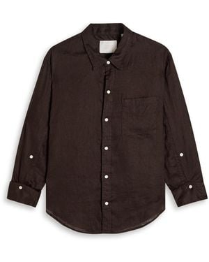 Citizens of Humanity Kayla Shrunken Linen Shirt - Brown