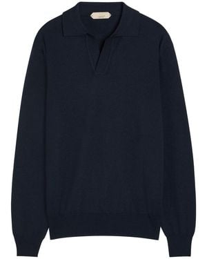 Aurélien Wool Polo Shirt - Blue