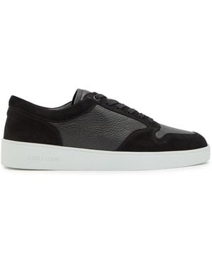 Jude Llow Telier Panelled Grained Leather Trainers - Black