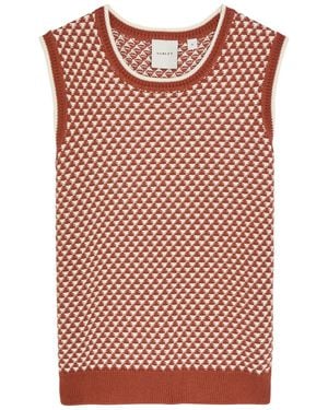 Varley Jenson Patterned Cotton-Knit Tank - Red