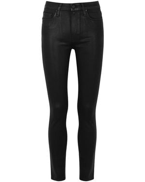 PAIGE Hoxton Ankle Coated Skinny Jeans - Black