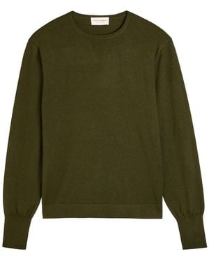 Officine Generale Knit Merino Wool Jumper - Green